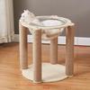Solid Wood Sisal Cat Tree with Space Capsule and Scratch Board