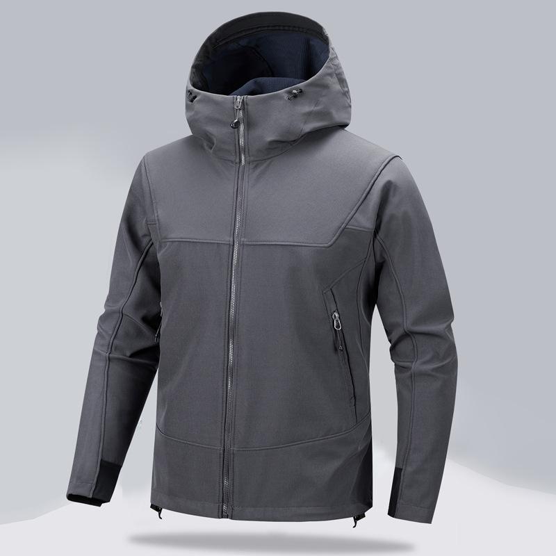 Soft Shell Outdoor Sports Leisure Windproof Waterproof Three-proof Jacket Hooded Jacket Men and Women