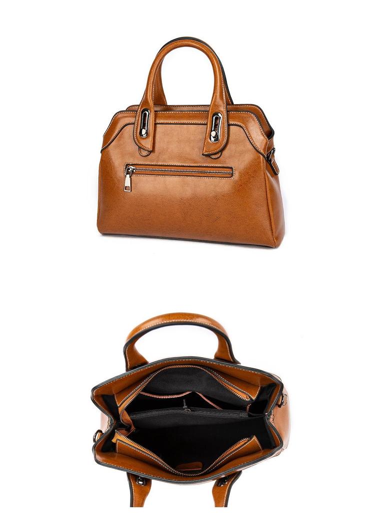 2024 Women's Genuine Leather Shoulder & Crossbody Handbag - Korean Style, Versatile Cowhide