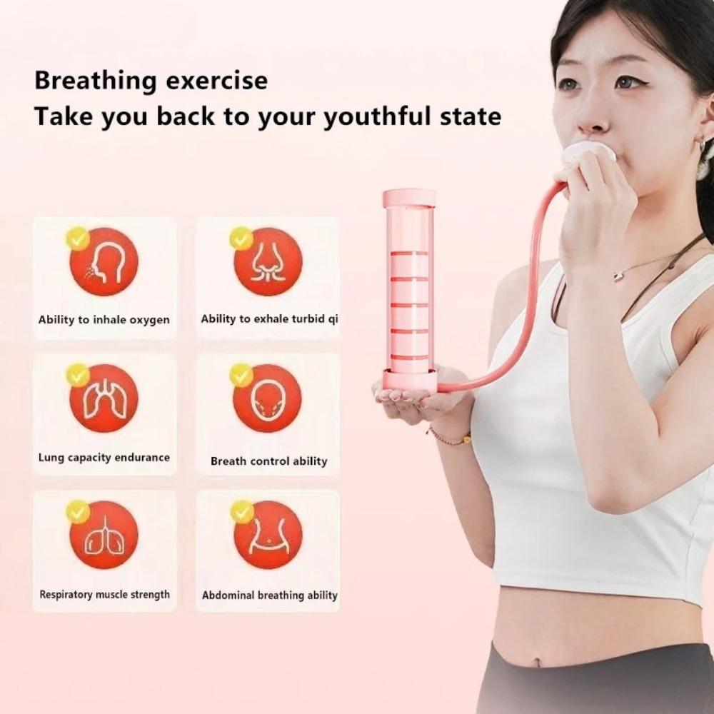 1 Set Breathing Exercise Device Abdominal Muscle Trainer Deep Breathing Dumbbell Men Women Adults Lung Capacity Training Device