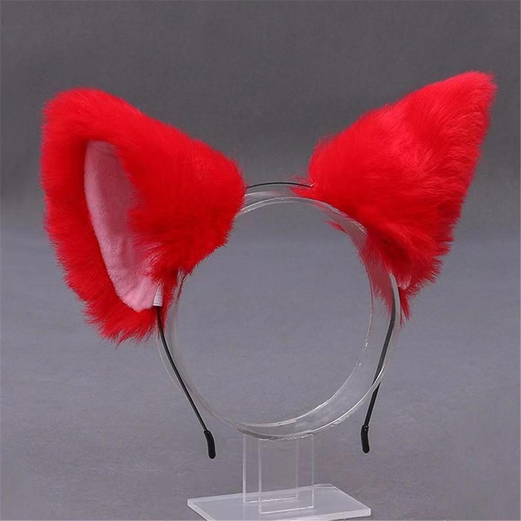 Diadema y pinzas con orejas de animales: Gato, zorro, perro lobo con cascabeles: accesorios para el cabello de cosplay para mujeres.