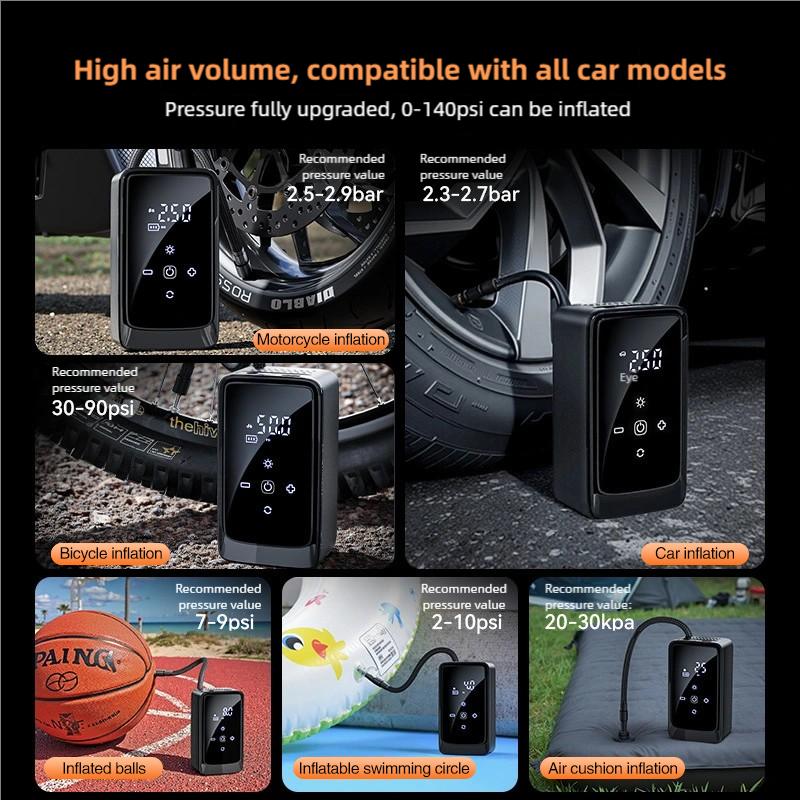 140PSI Portable Bike Pump Smart Wireless Tire Inflator for Bicycles, Balls, Motorcycles, and Cars