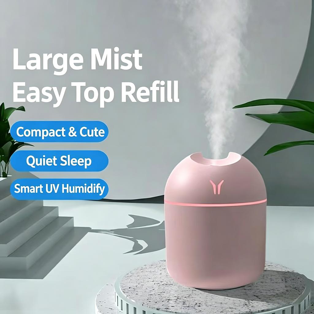 250ML Mini Air Humidifier Aroma Essential Oil Diffuser with LED Color Lamp Ultrasonic Mist Maker USB Plug in For Home Office Car