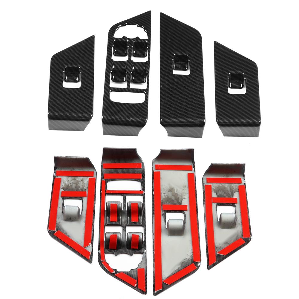 4Pcs Carbon Fiber Window Lift Button Cover Trim Frame for Land Rover Range Rover Evoque 1217
