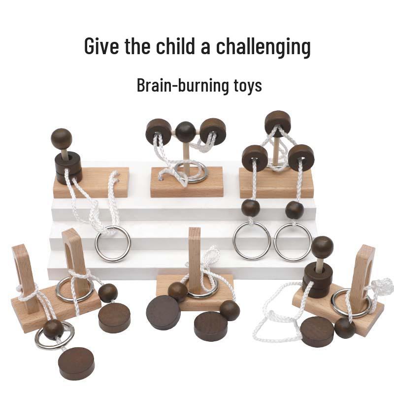 Classic Wooden Magic Ring Escape Puzzle Toy – Brain Teaser & Intelligence Game