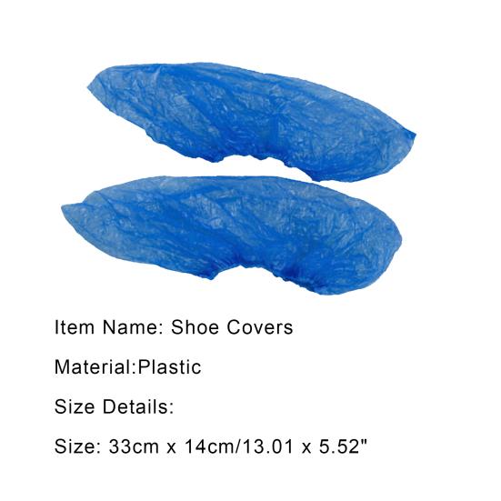 100Pcs Non-Slip Shoe Covers Disposable Plastic Shoe Sleeves Cleaning Protective Overshoes for Hotel Laboratory