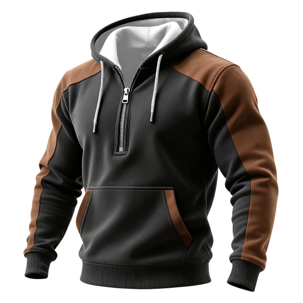 Men's Colorblock Sweatshirt Hoodie Men's Sports Large Size Casual Sweatshirt