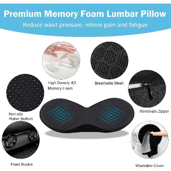 Wedge Car Seat Cushion, Memory Foam Car Truck Coccyx Seat Pillow For Driving - Sciatica And Back Pain Relief - Heightening Wedge Cushions For Car