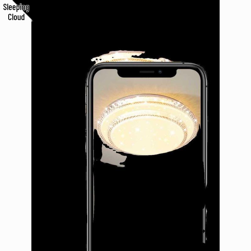 Modern Faux Crystal Round Ceiling Lamp Fixture for Living Room or Bedroom