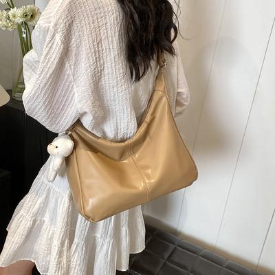 Large Capacity Fashion Texture Simple Shoulder Messenger Bag Women's 2025 Spring New Versatile Bucket Bag Tide