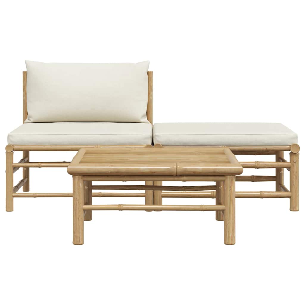 vidaXL 3-tlg. Garten-Lounge-Set mit Kissen Bambus
