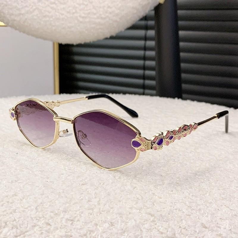 Polygon Metal Sunglasses For Men And Women Uv400 Sun Protection Fashion Outdoor Travel