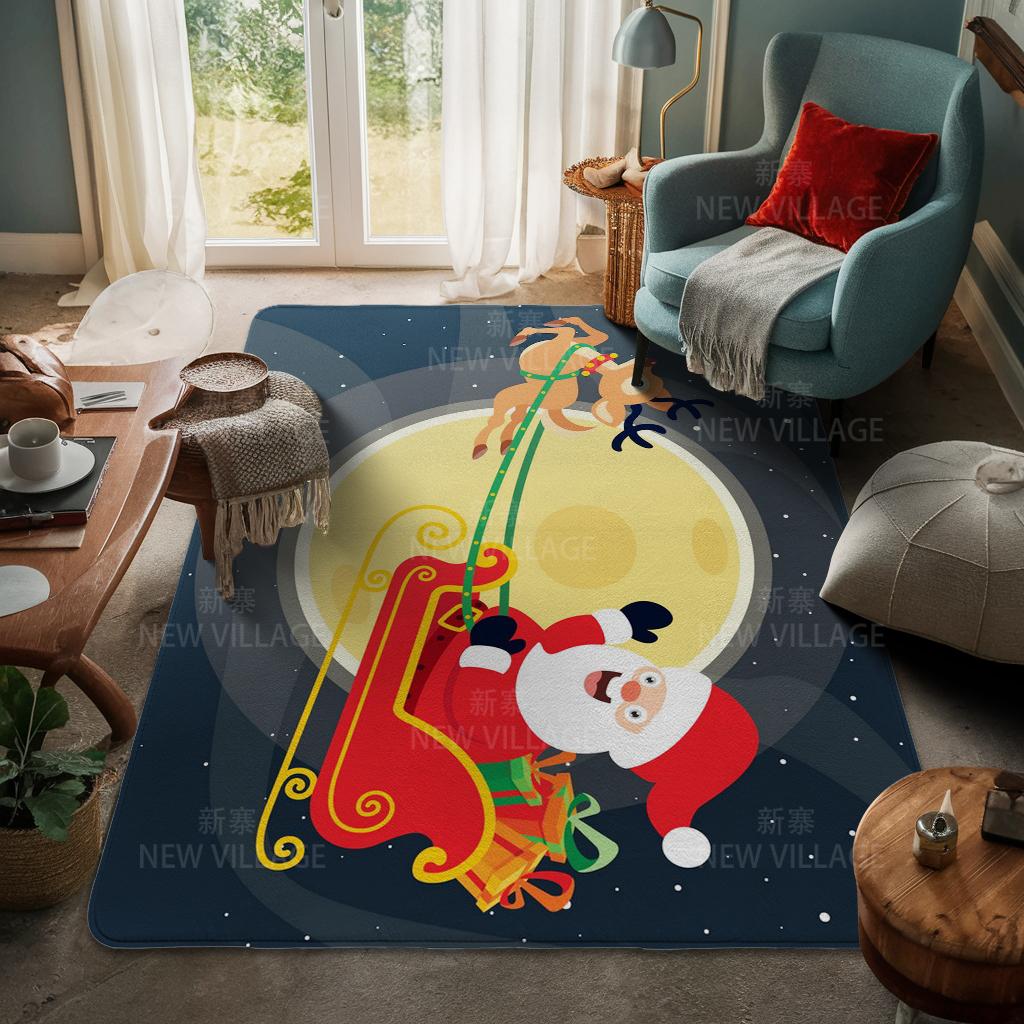 House Entrance Carpet Home Door Mat Living Room Bath Foot Bathroom Non-slip Water Absorption Rugs Bath Merry Christmas Winter