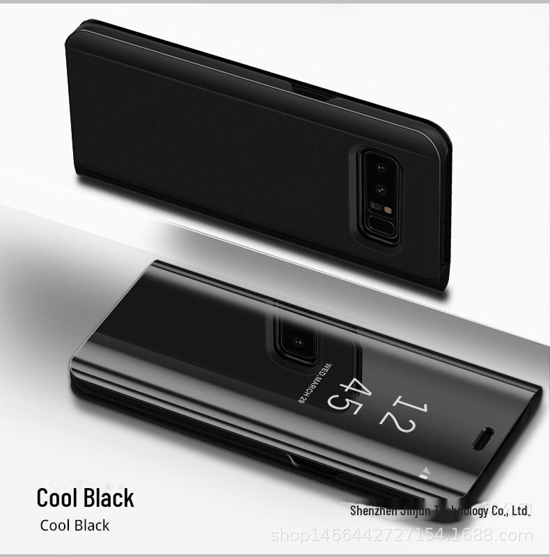 Samsung Note20 Plus S21 Galvanisiertes Spiegel-Flip-Lederetui mit Ständer für A71 & Schutzhülle für A51