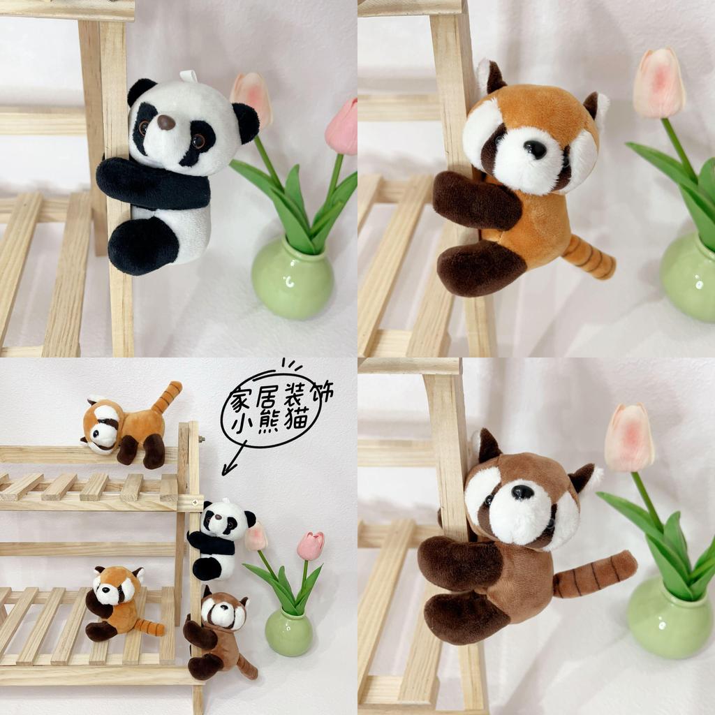 Cute Plush Panda And Raccoon Clip Plush Toys For Travel Gifts And Notes Holders
