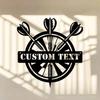 Darts Player Metal Wall Art, Personalized Home Decor Hanging Gift for Boy