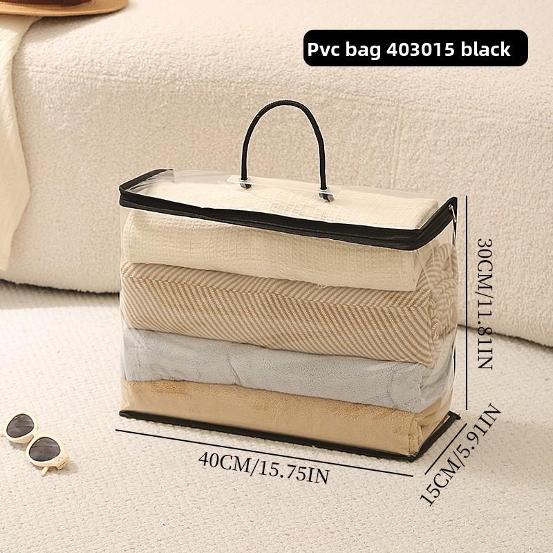 Large Capacity Pvc Storage Bag With Zipper For Bedroom Travel And Clothes Organization