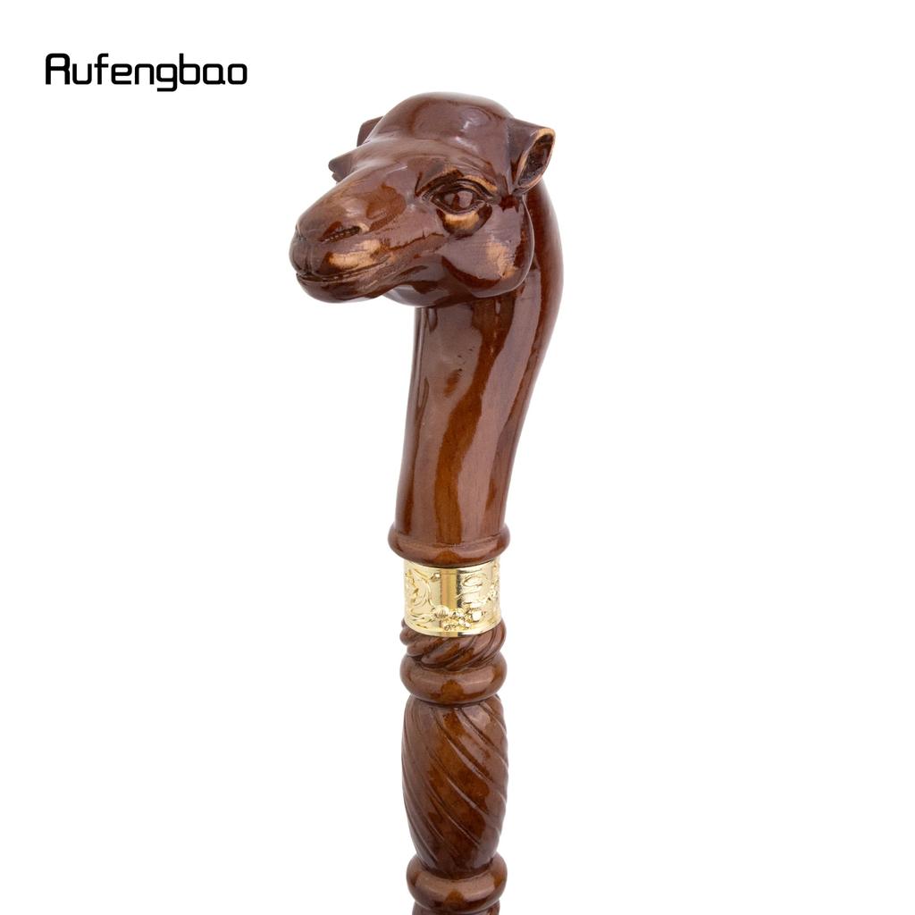 Camel Brown Wooden Fashion Walking Stick Decorative Vampire Cospaly Party Wood Walking Cane Halloween Mace Wand Crosier 94cm