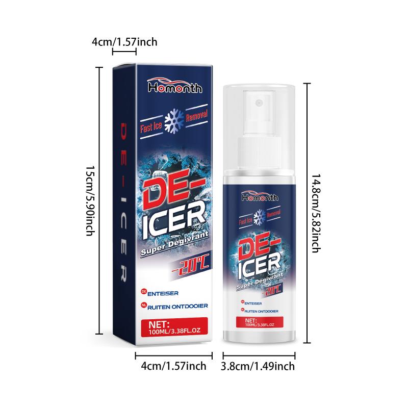 Fast Dissolving Car Ice Melt Spray Gentle Snow Removal Formula Safe for Paint Windshield Deicing Solution for Cold Weather
