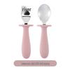 304 Stainless Steel Baby Feeding Set: Long-Handled Silicone Fork & Spoon