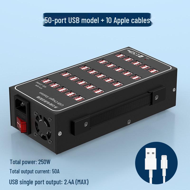 High-Power USB Multi-Port Charging Station - Desktop Mobile Charger & Power Strip