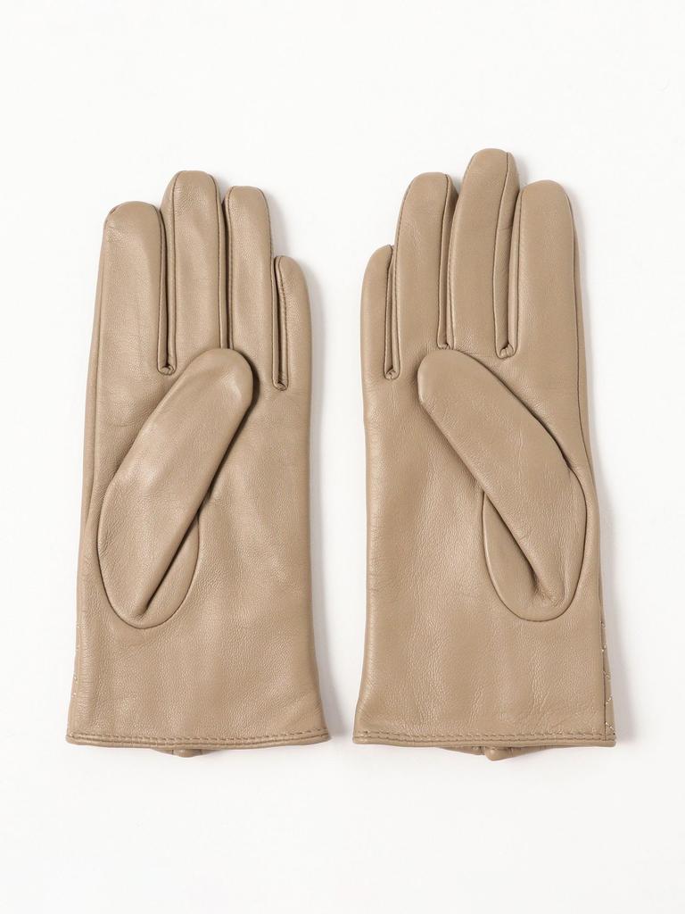 Ray Beams Women's Leather Gloves, 2025AW, Beige Free