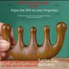 One Piece Gold Sandalwood Five-Tooth Massage Comb for Head and Meridian Stimulation.