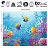 2D Plane, Background Fabric for the Underwater World - Tropical Fish and Coral Aquarium Scene, Polyester Fiber
