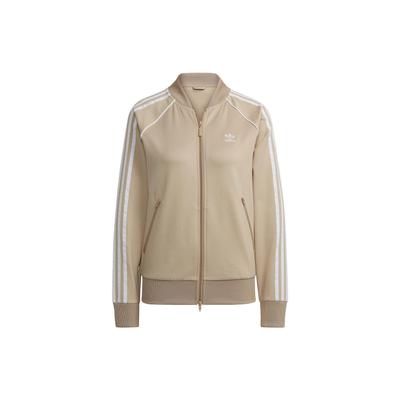 Gestreifte Reißverschluss-Sportjacke Damen Oberbekleidung Beige HS6765-250