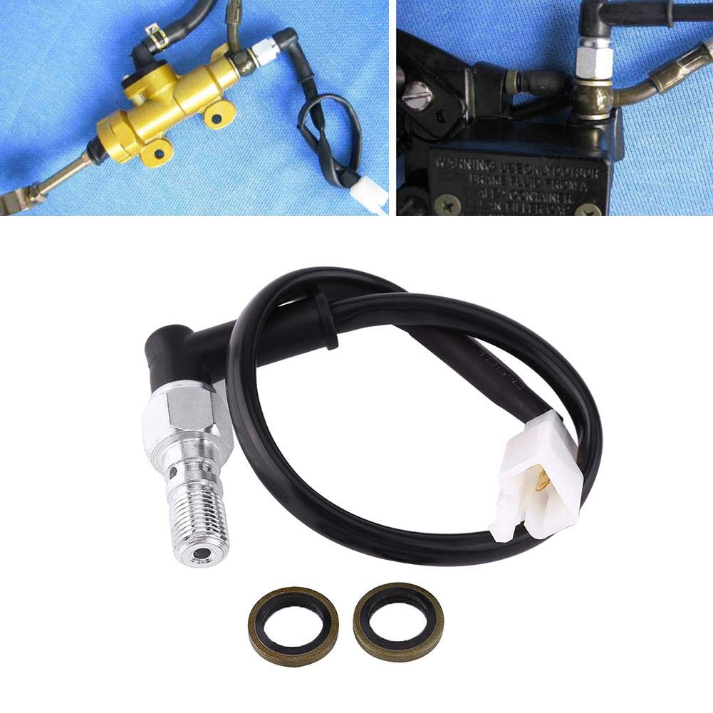 Atyhao Single Hydraulic Brake Switch Motorcycle Hydraulic Brake Switch Banjo Bolt Pressure Switch Curved
