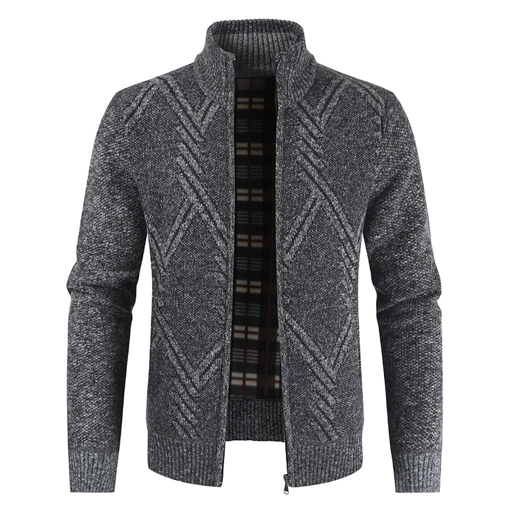 Maglione da Uomo Casual Invernale con Zip Collo Alto Cardigan Top Maglione Camicetta Cappotto