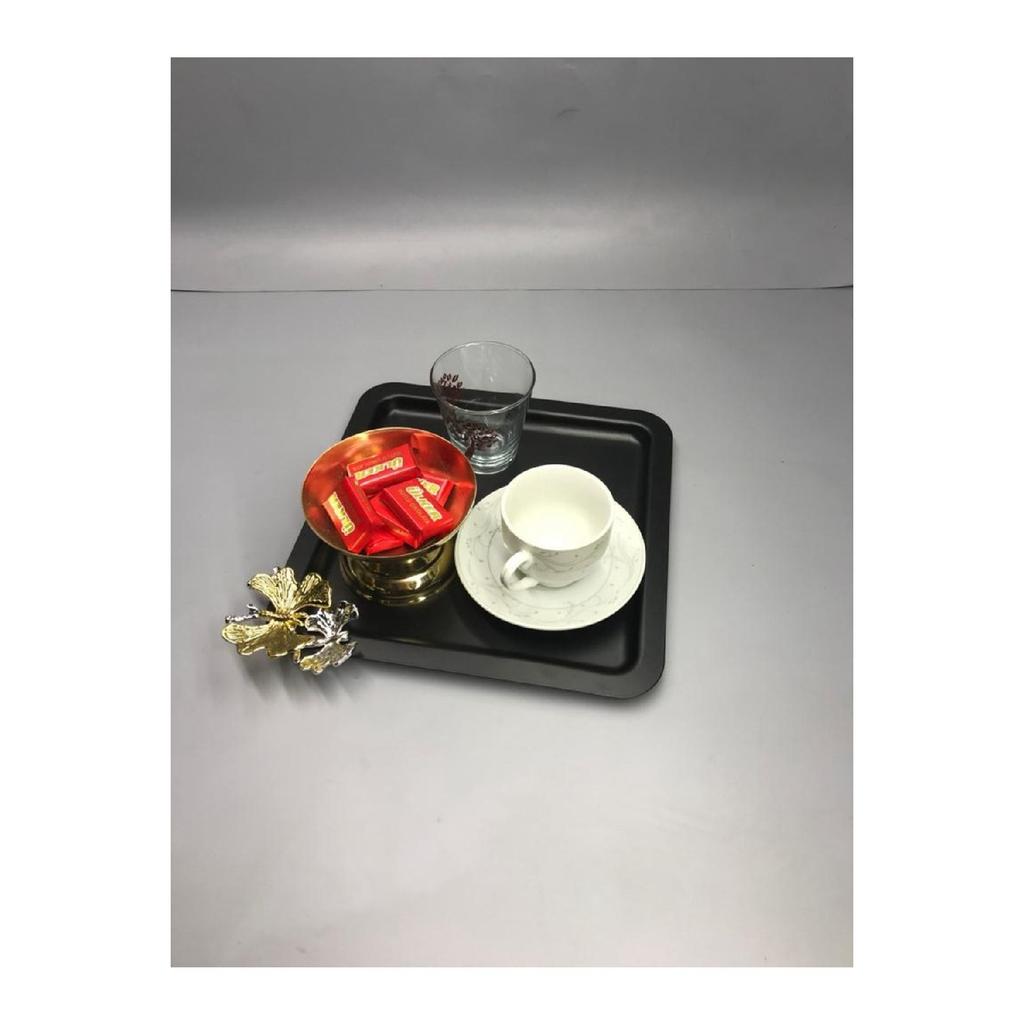 Luxus Quadratisch Schmetterling Zubehör Edelstahl Set von 6 Silber Kaffee, Tee, Dekorative Präsentation Serviertablett