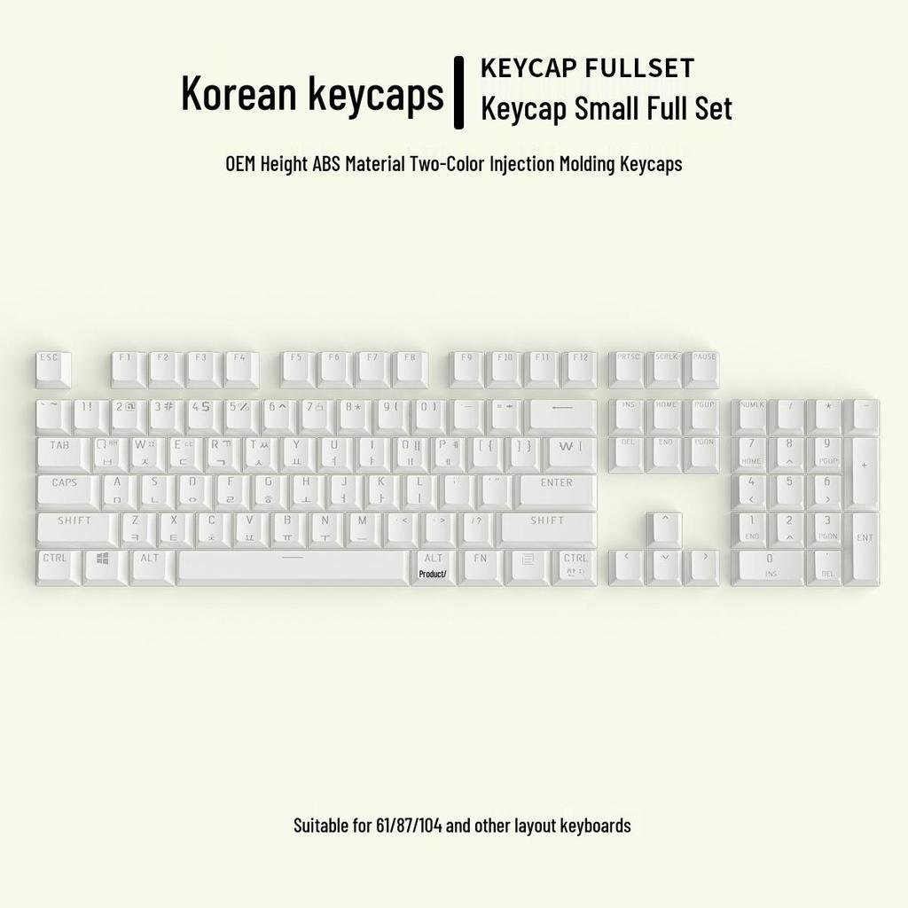 Korean Translucent Mechanical Keyboard Keycaps - Black & White