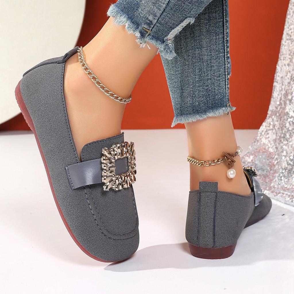 Fashion Women Flats Spring 2025 New Large Size Flat Loafers Shoes Women Knitting Slip-on Square Head Breathable Fashion Shoes for Women
