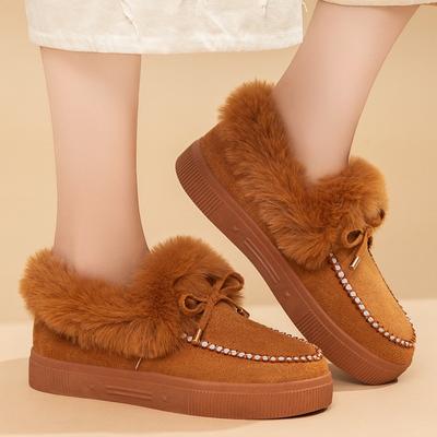 Cotton Shoes Women's New Women's Boots Fashion Bow Snow Boots Cold-proof Warm Boots Women's Trend Versatile Cotton Boots