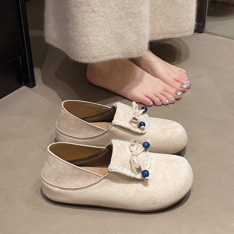 [Yushilai] Retro Boken Shoes Women's 2025 Autumn New Kangaroo Shoes Fashion Temperament Pregnant Women's Casual Shoes