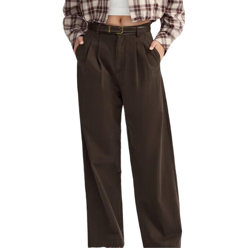 Semir Women's Cotton Pleated Wide-Leg Trousers