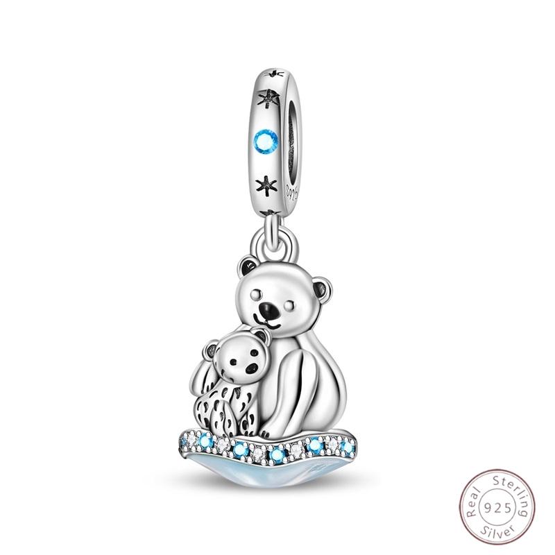 Ice&Snow Charms Copper Xmas Snowman Penguin Elk Rabbit Polar Bears Fit Original Bracelet Pendant Women Jewelry Acc