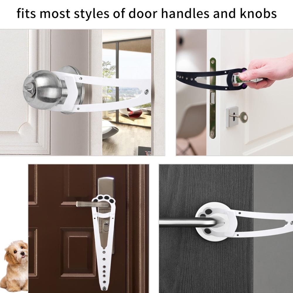 2 pcs Cute Cat Paw Shaped Cat Door Latch Holder Adjustable Door Strap for Pets