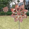 Creative Wind Spinners Rotating Flower Pinwheel Crafts Double Windmill Sculpture  Yard