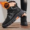 Mode Herren Winter Plüschstiefel Leder Wasserdicht Knöchelstiefel Kurz Gummisohle Einfarbig Herren Samt Winter Sneaker Baumwollschuhe