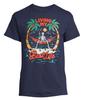 "Living My Best Life" Skeleton Men's Graphic T-Shirt Blue Large - New