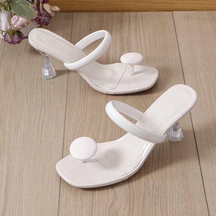 Designer Women Slippers Fashion Square Toe High Heels Slides Summer Pinch Toe High Heels Sandal Women Flip Flops Designer Slides