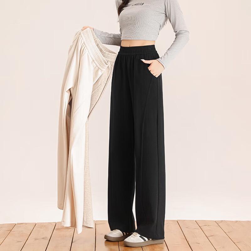 Langsha Women's High-Waist Wide-Leg Casual Sweatpants