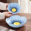 Flower Shaped Ceramic Fruit Plate Dessert Plate Salad Bowl Decorative Plates Candy Dish Snack Bowl Dim Sum Dish Storage Tray