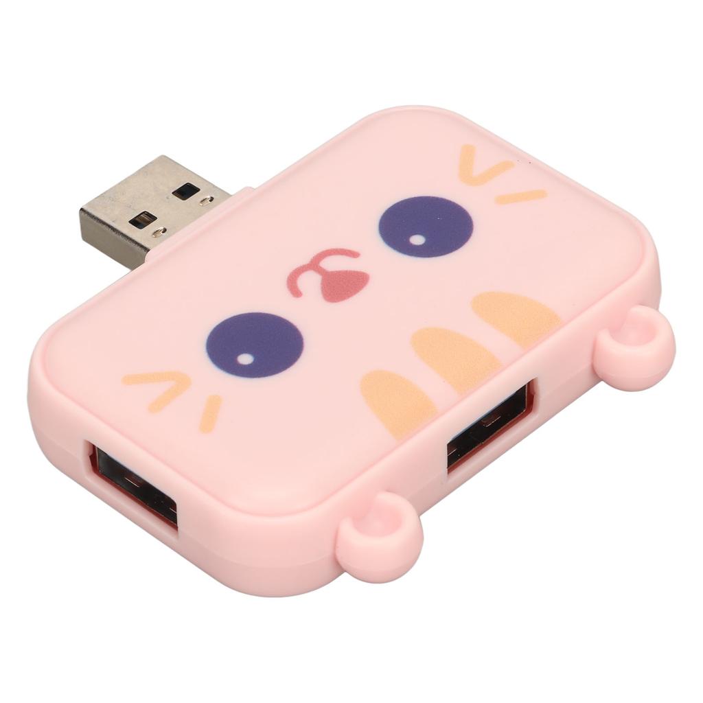 3 in 1 USB Hub Multifunction USB A to USB3.0 and 2 USB2.0 USB Port Expander for Mouse Keyboard Laptop PC Pink