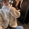 Lamb Hoodie Jacket Women Autumn Winter Loose Short Korean Versatile Student Cardigan Top