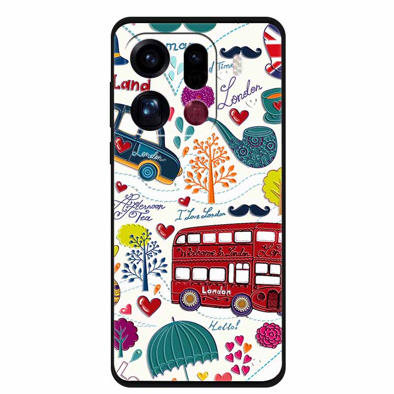 3D Flowers Case For Oppo Find X9 Pro 5G Case Emboss Relief Floral Black Silicone Soft Back Cover For Oppo Find X9 Pro Case Funda
