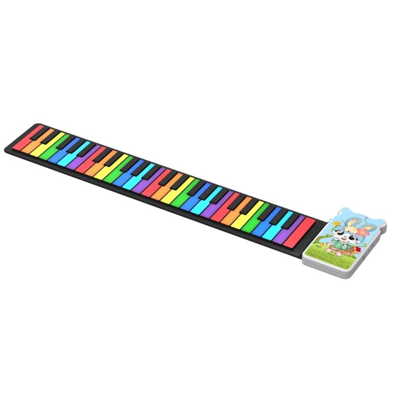 Roll Up Piano, 49 Key Multifunctional Electronic Piano Keyboard Foldable Hand Roll Out Piano, Educational Soft Keyboard