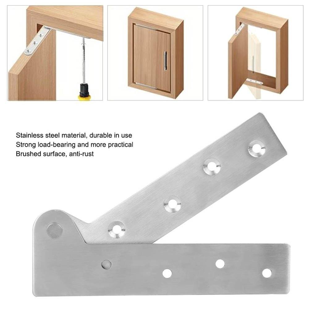 2pcs Rotatable Pivot Hinges Easy Install Hidden Pivot Hinges Cabinet Pivot Hinges Fence Sheds